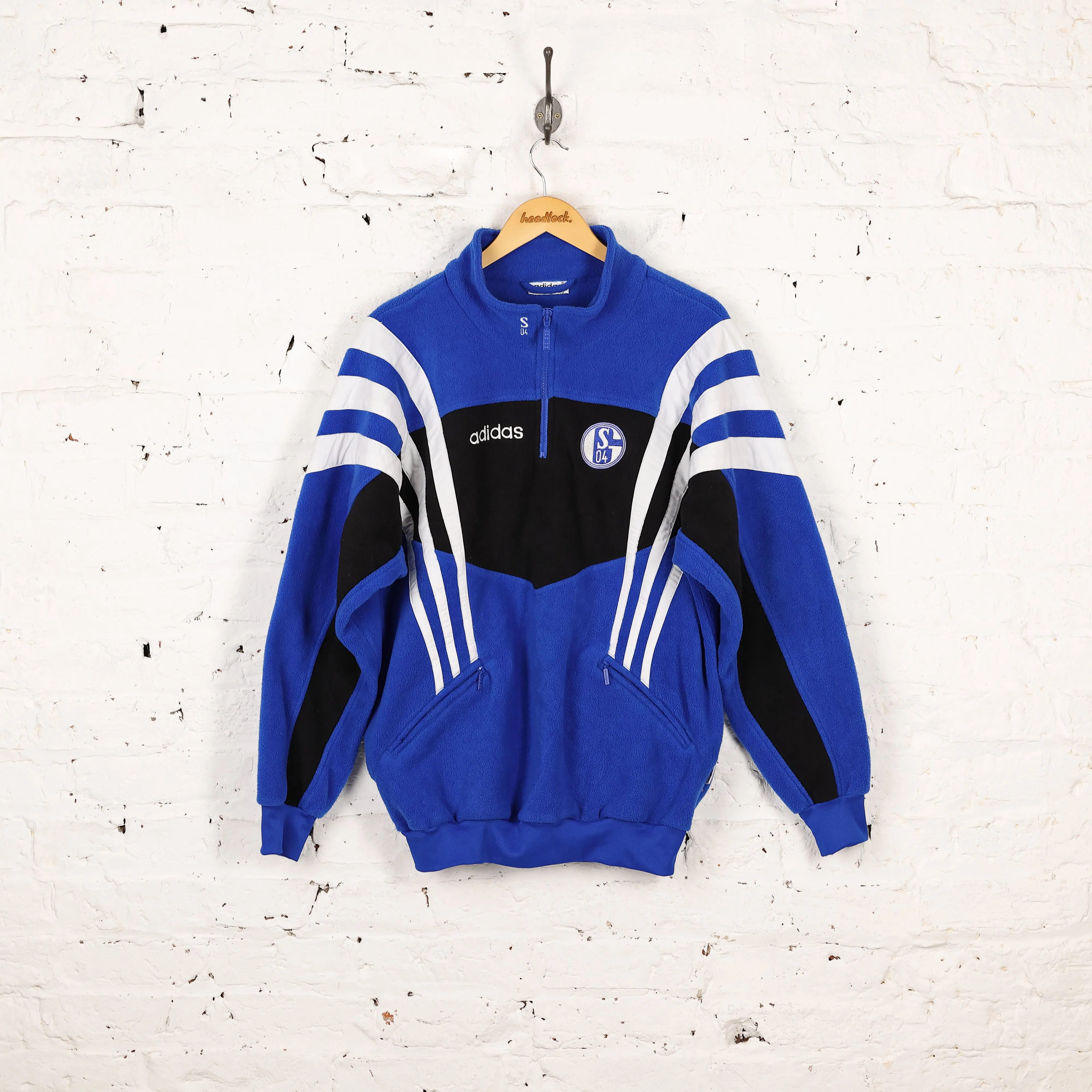 Adidas Schalke 04 1/4 Zip 90s Fleece - Blue - L