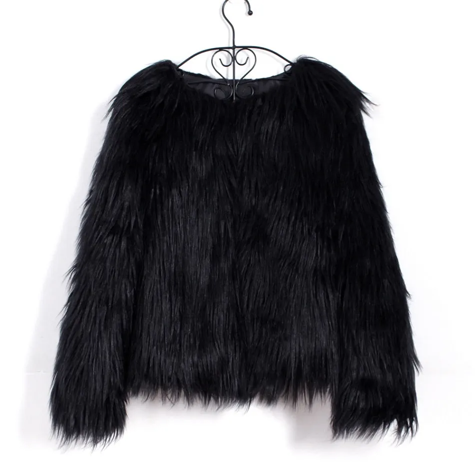 Autumn Winter Faux Fur Jacket Coat, Casual Solid Long Sleeve Outerwear Tops, Plus Size Warm Women's Faux Fur Coats