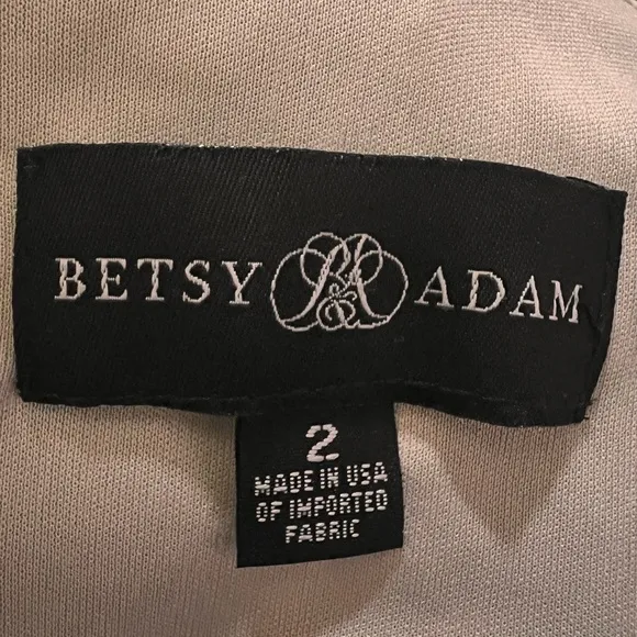 Betsy &amp; Adam Dresses Betsy &amp; Adam Silver Metallic Evening Size 2