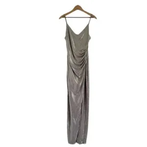 Betsy &amp; Adam Dresses Betsy &amp; Adam Silver Metallic Evening Size 2
