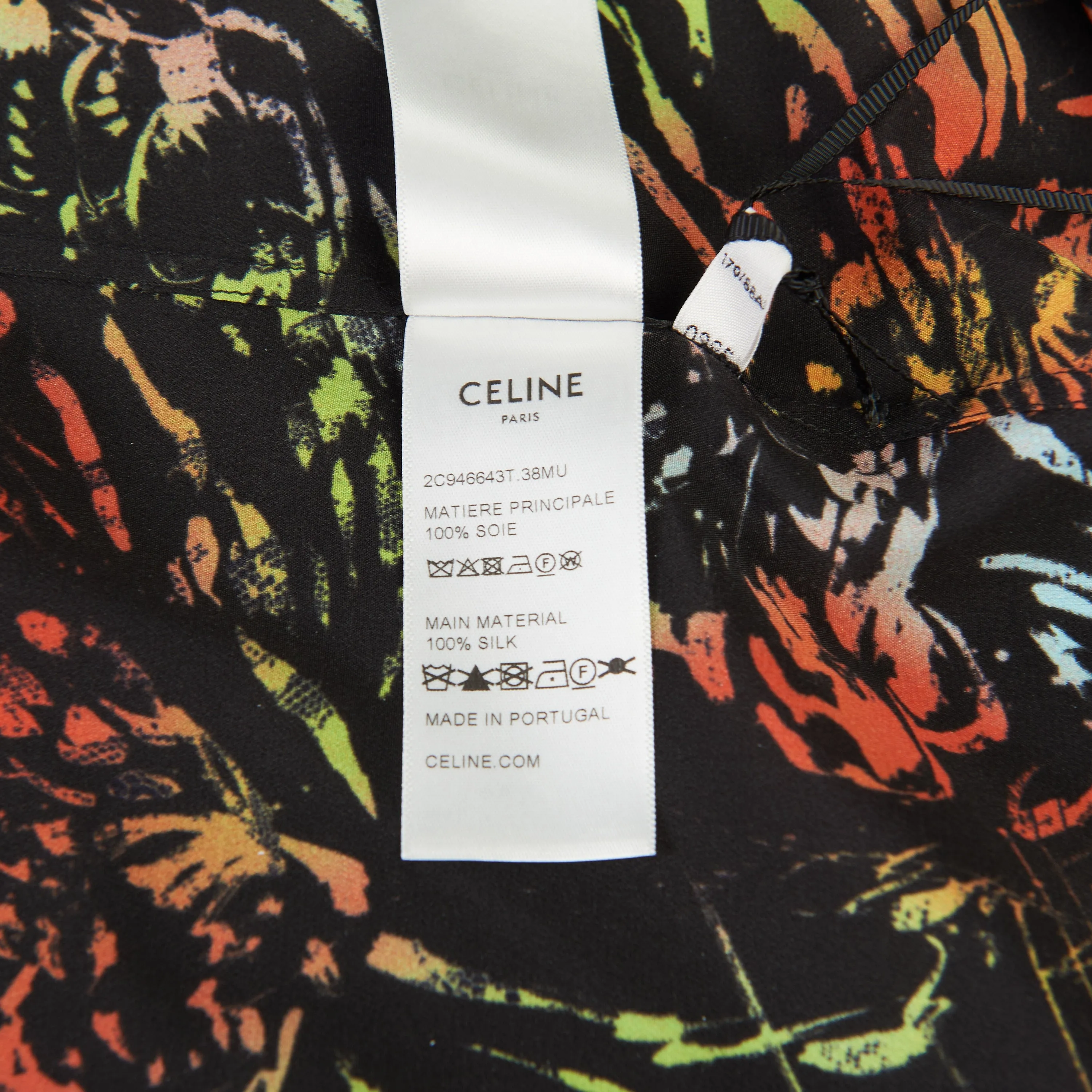 Black Hawaiian Shirt - Neon Tiger Print, Crepe De Chine Silk, Loose Fit