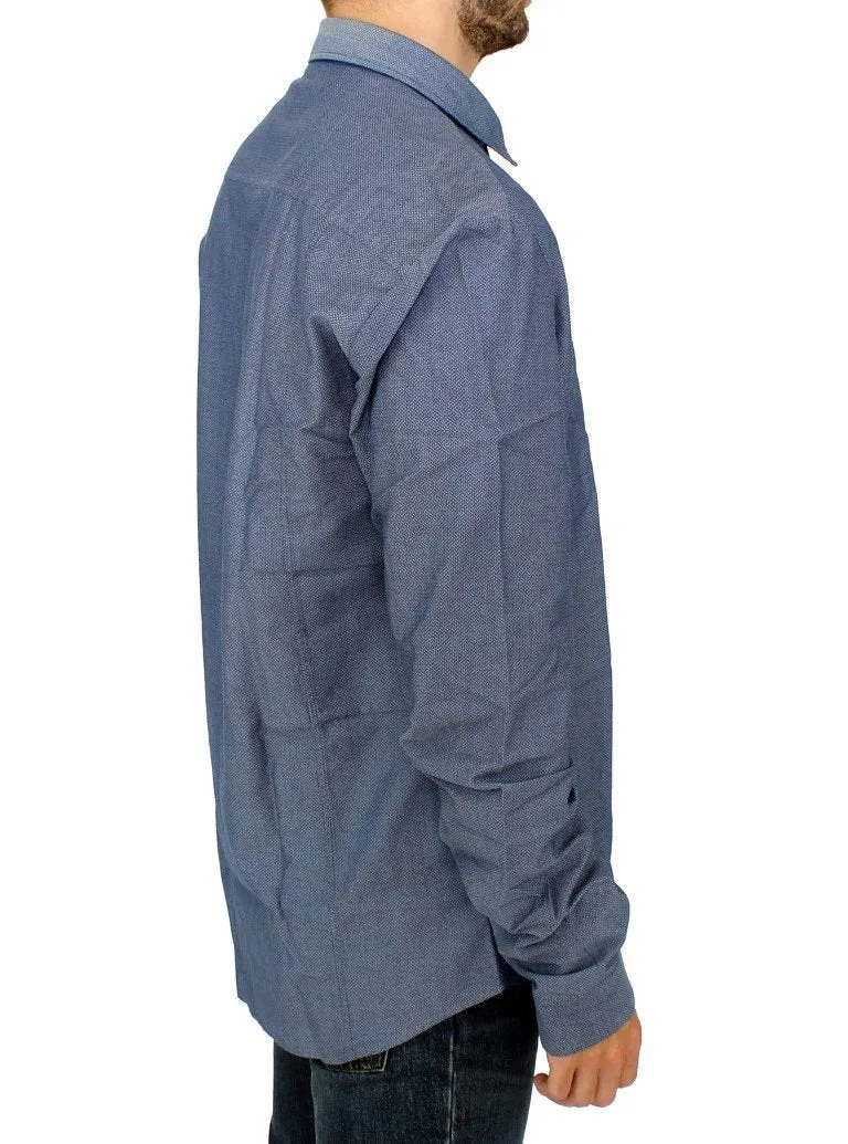 Blue cotton dress shirt