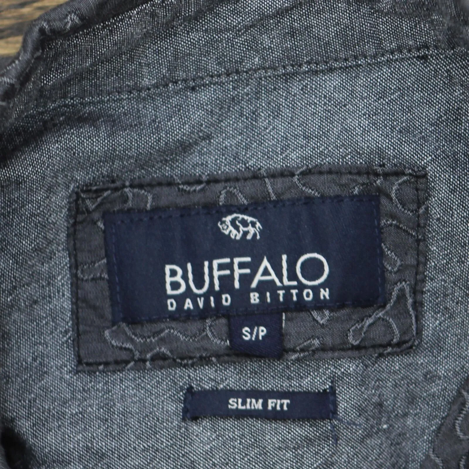Buffalo by David Button Mens Slim Fit Union Made Button Up Shirt Gray Multi S