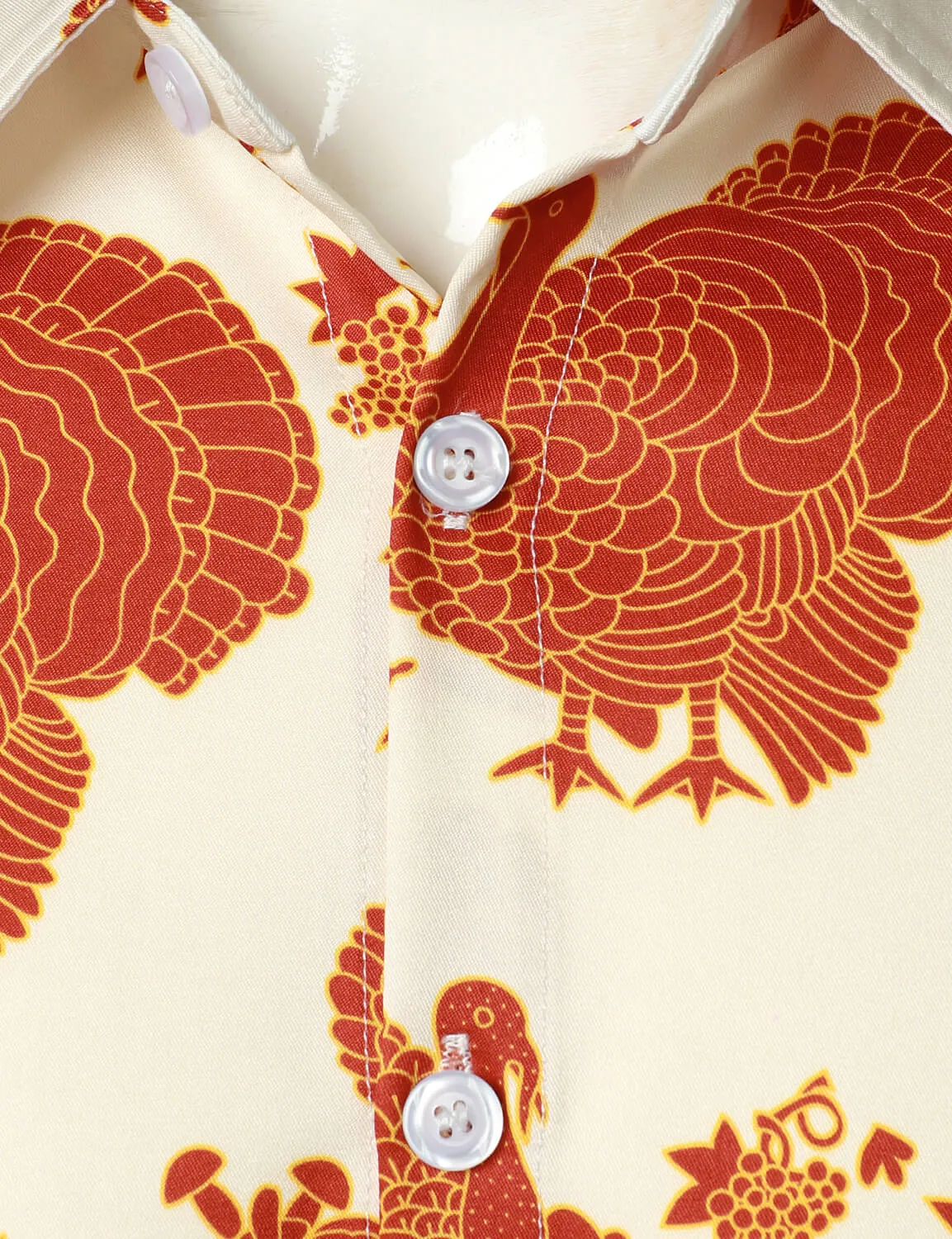 Bundle Of 2 | Men's Thanksgiving Turkey Day Fall Festival Gift Funny Holiday Button Long Sleeve Shirts