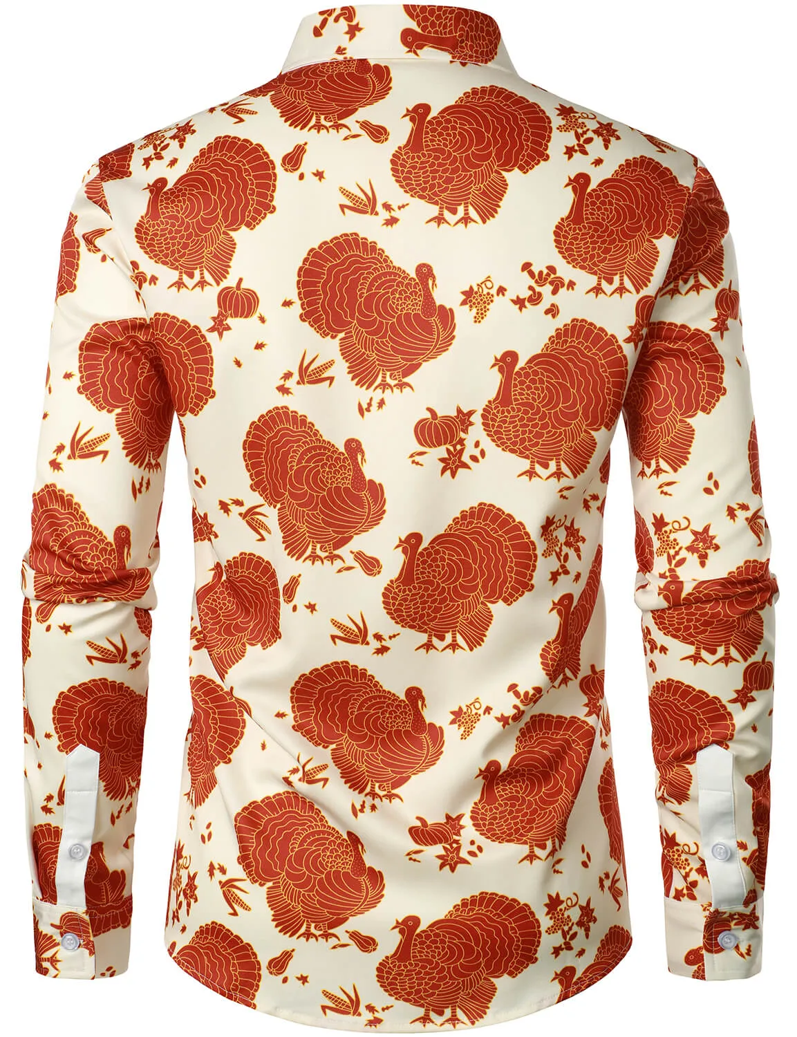 Bundle Of 2 | Men's Thanksgiving Turkey Day Fall Festival Gift Funny Holiday Button Long Sleeve Shirts
