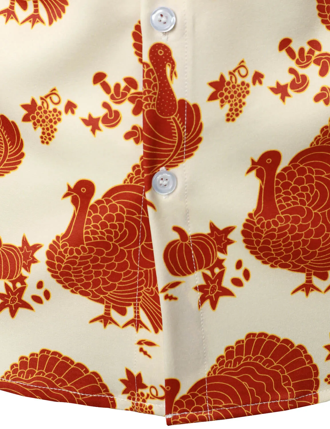 Bundle Of 2 | Men's Thanksgiving Turkey Day Fall Festival Gift Funny Holiday Button Long Sleeve Shirts