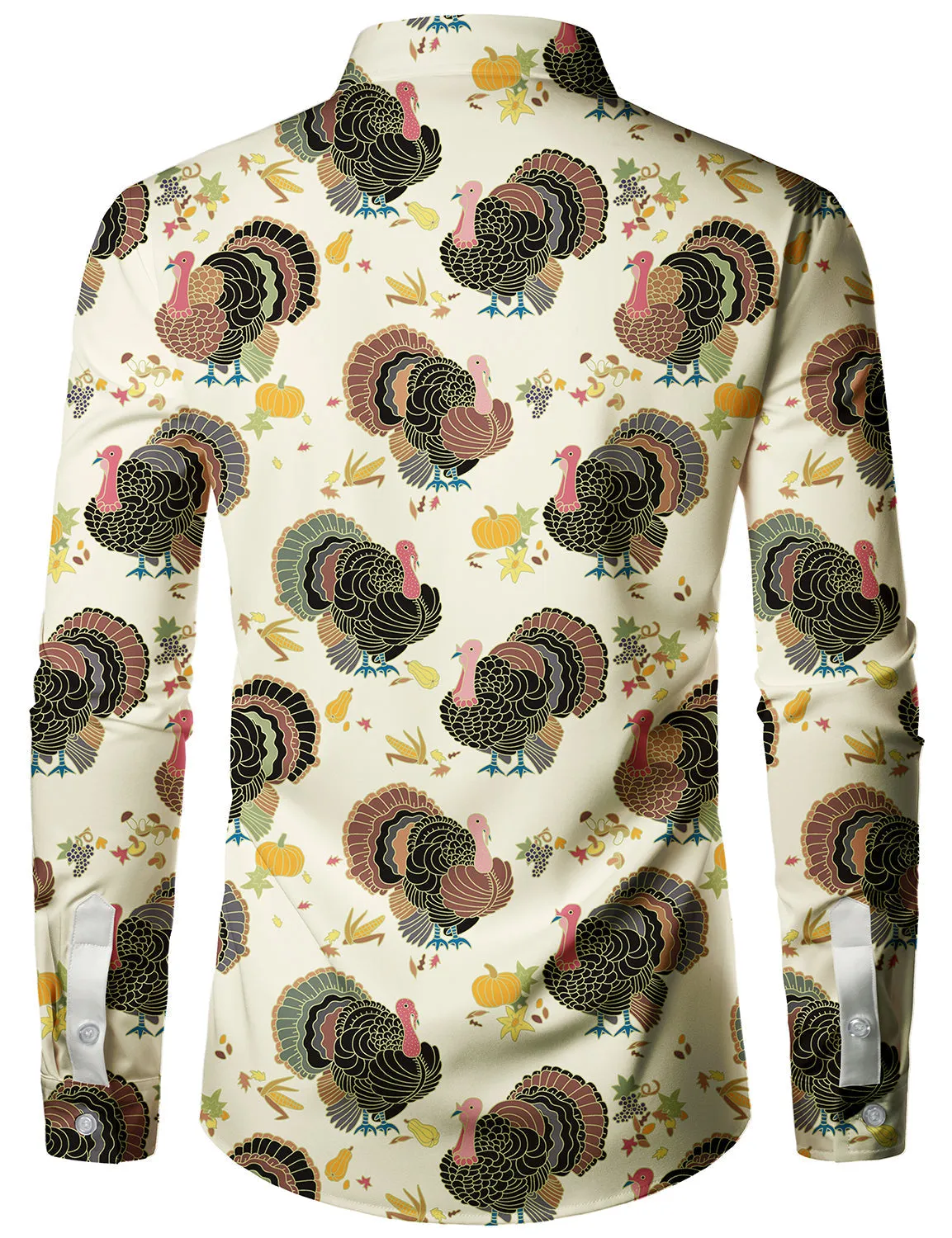 Bundle Of 2 | Men's Thanksgiving Turkey Day Fall Festival Gift Funny Holiday Button Long Sleeve Shirts