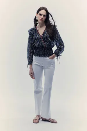 Chiffon lurex blouse - Navy
