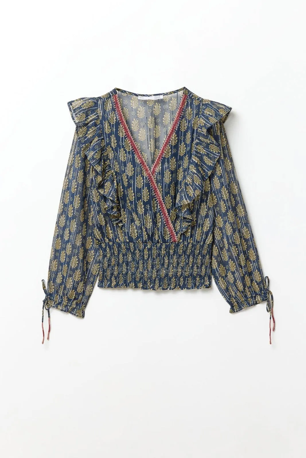 Chiffon lurex blouse - Navy