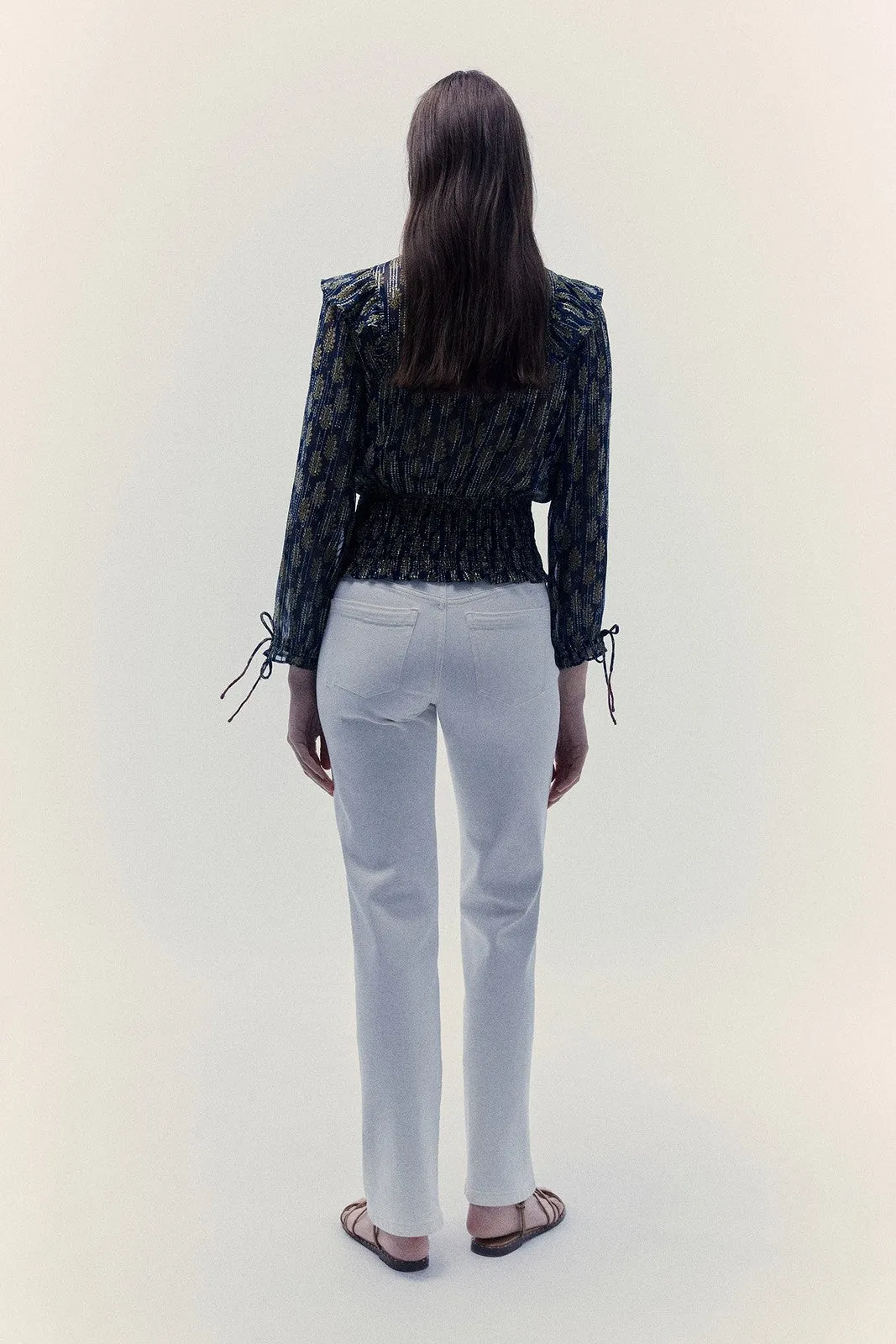 Chiffon lurex blouse - Navy