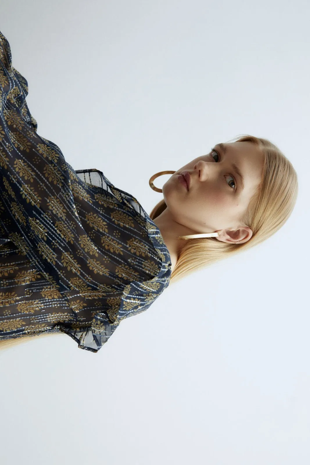 Chiffon lurex blouse - Navy