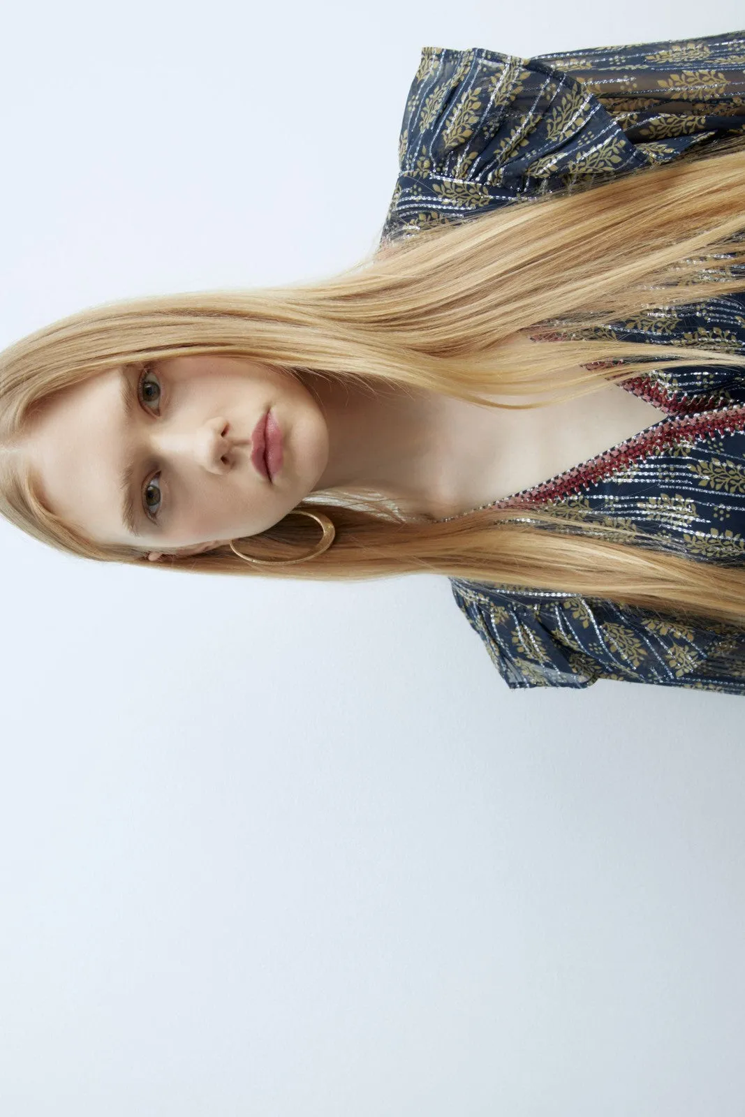 Chiffon lurex blouse - Navy