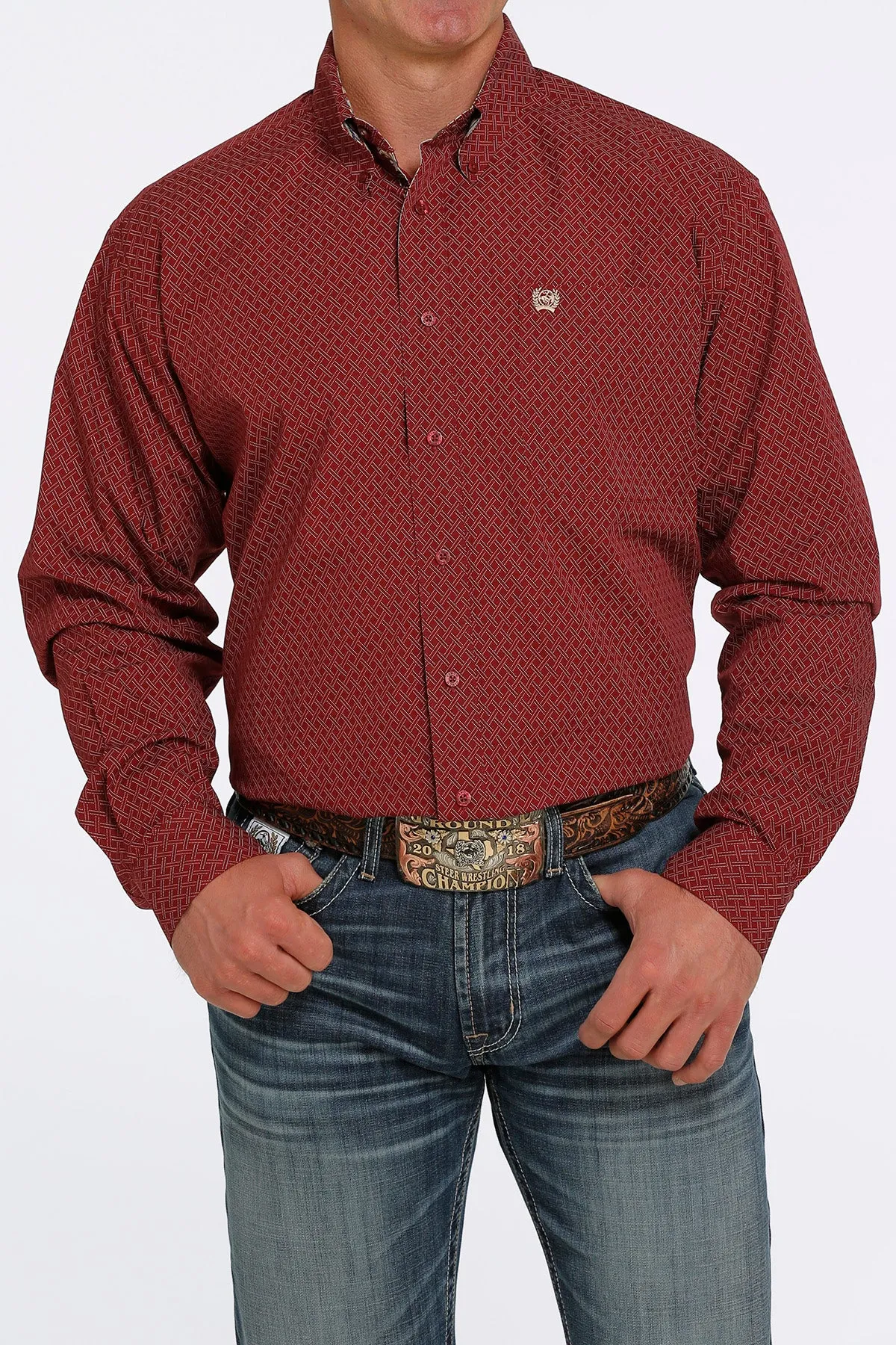 CLMTW1105428 Mens Cinch L/S Shirt Print