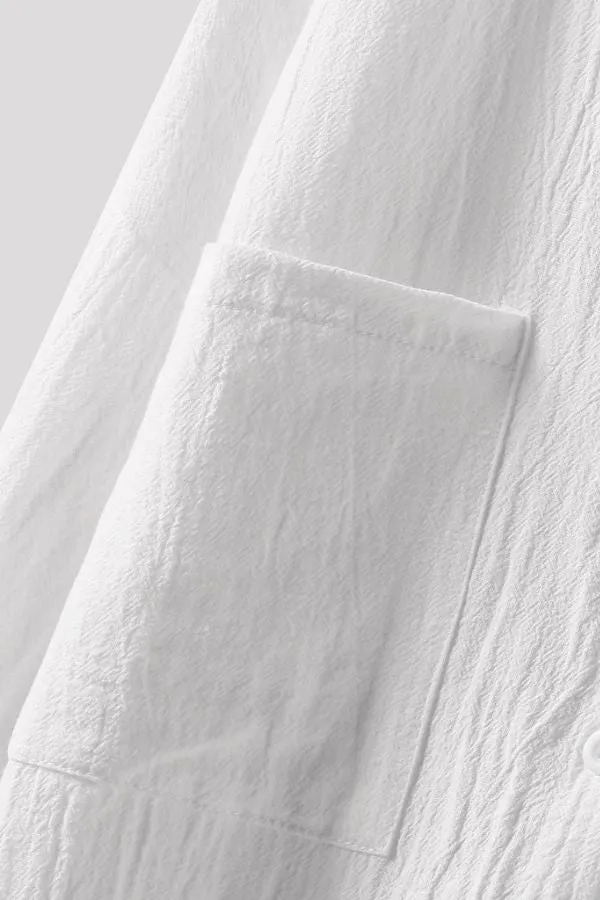 Cozy Solid Color Cotton Shirt
