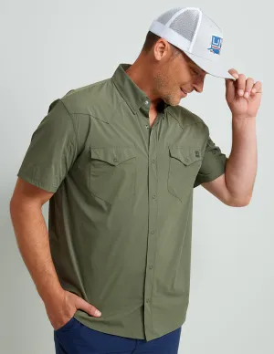 Diamond Back Short Sleeve Button-Down