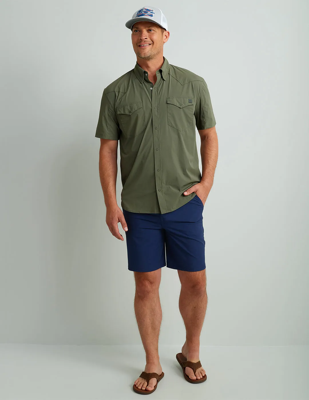 Diamond Back Short Sleeve Button-Down