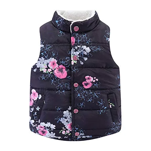 Floral Faux Fur Vest for Little Girls