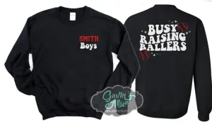 Glitter Baseball Hoodie | Baseball Shirts | Baseball Sweatshirt  | Busy Raising Ballers | Customize Colors | Adult or Youth Sizes