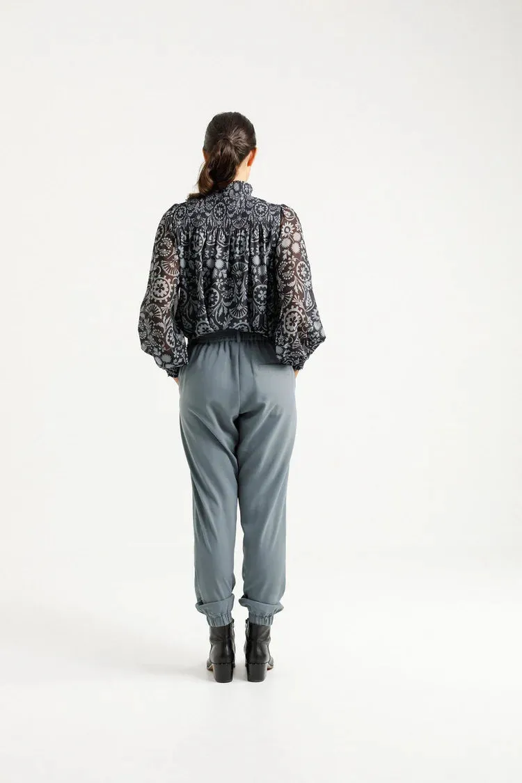 Home-lee X Label Charlotte Top - Damask