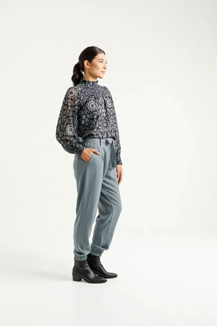 Home-lee X Label Charlotte Top - Damask