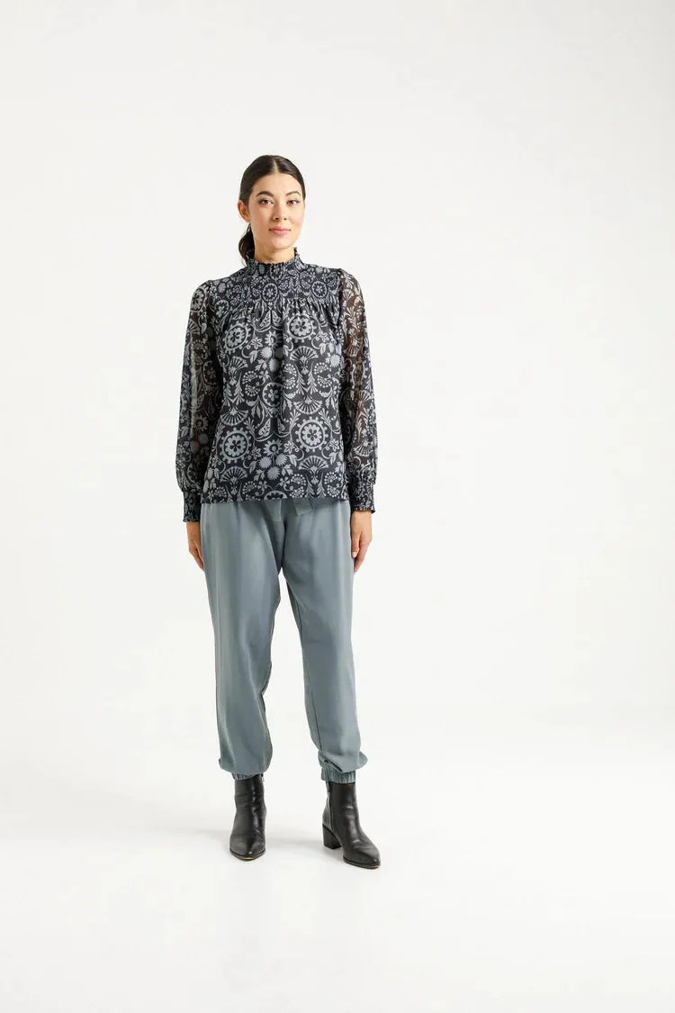 Home-lee X Label Charlotte Top - Damask