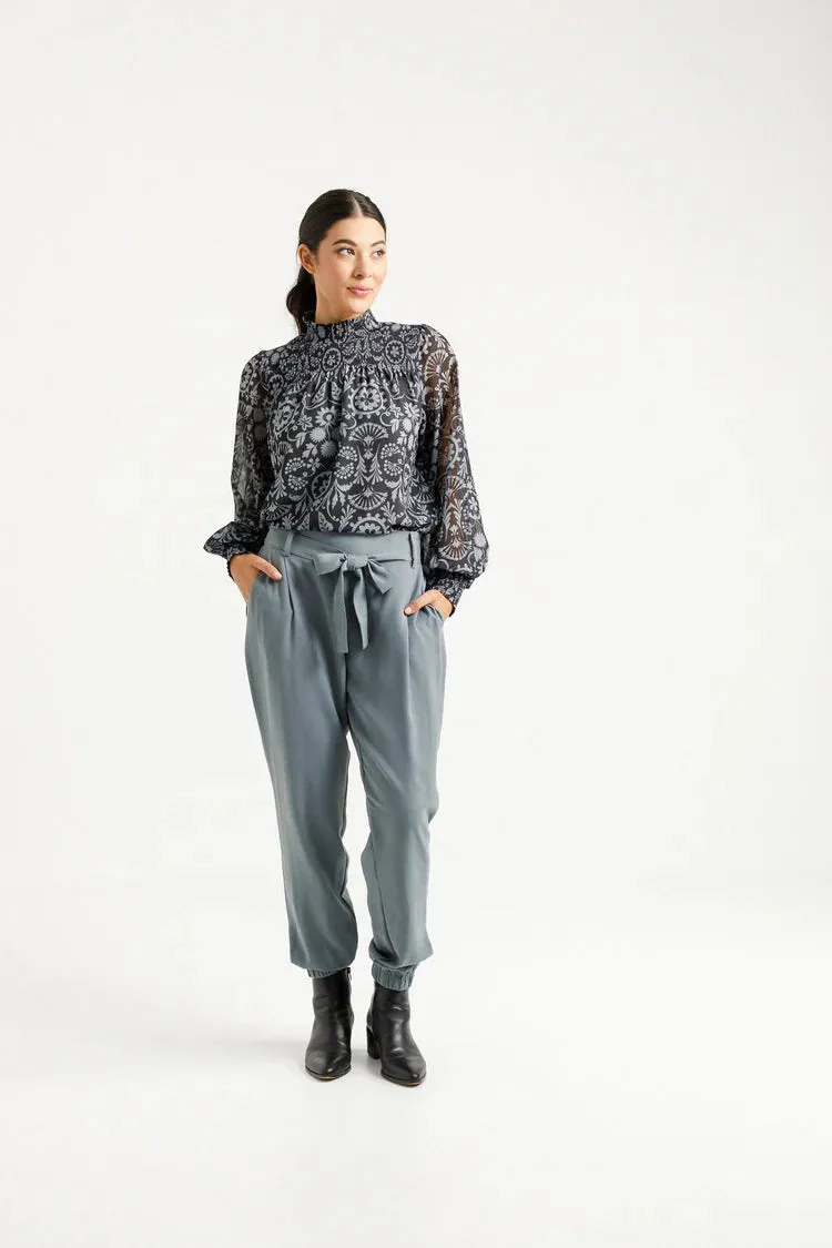 Home-lee X Label Charlotte Top - Damask