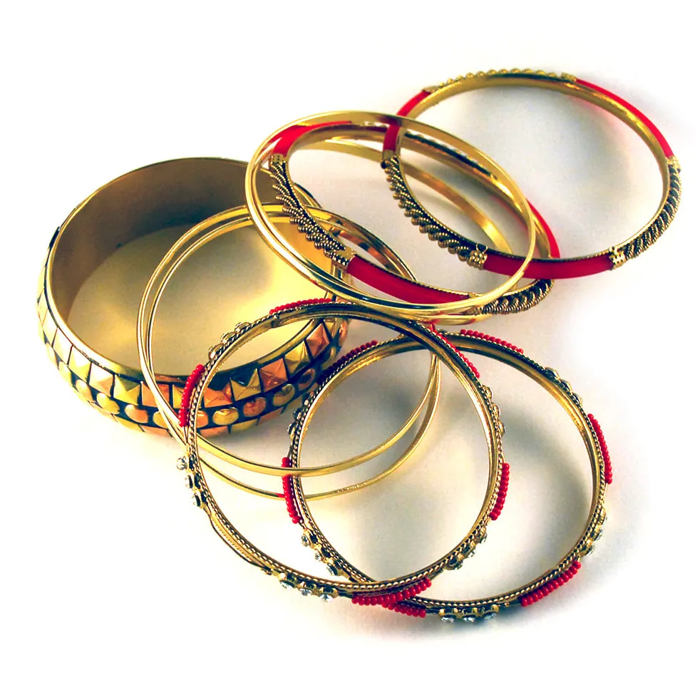 Iris: Red and Multicolor Bangle Bracelet