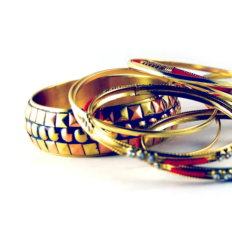 Iris: Red and Multicolor Bangle Bracelet