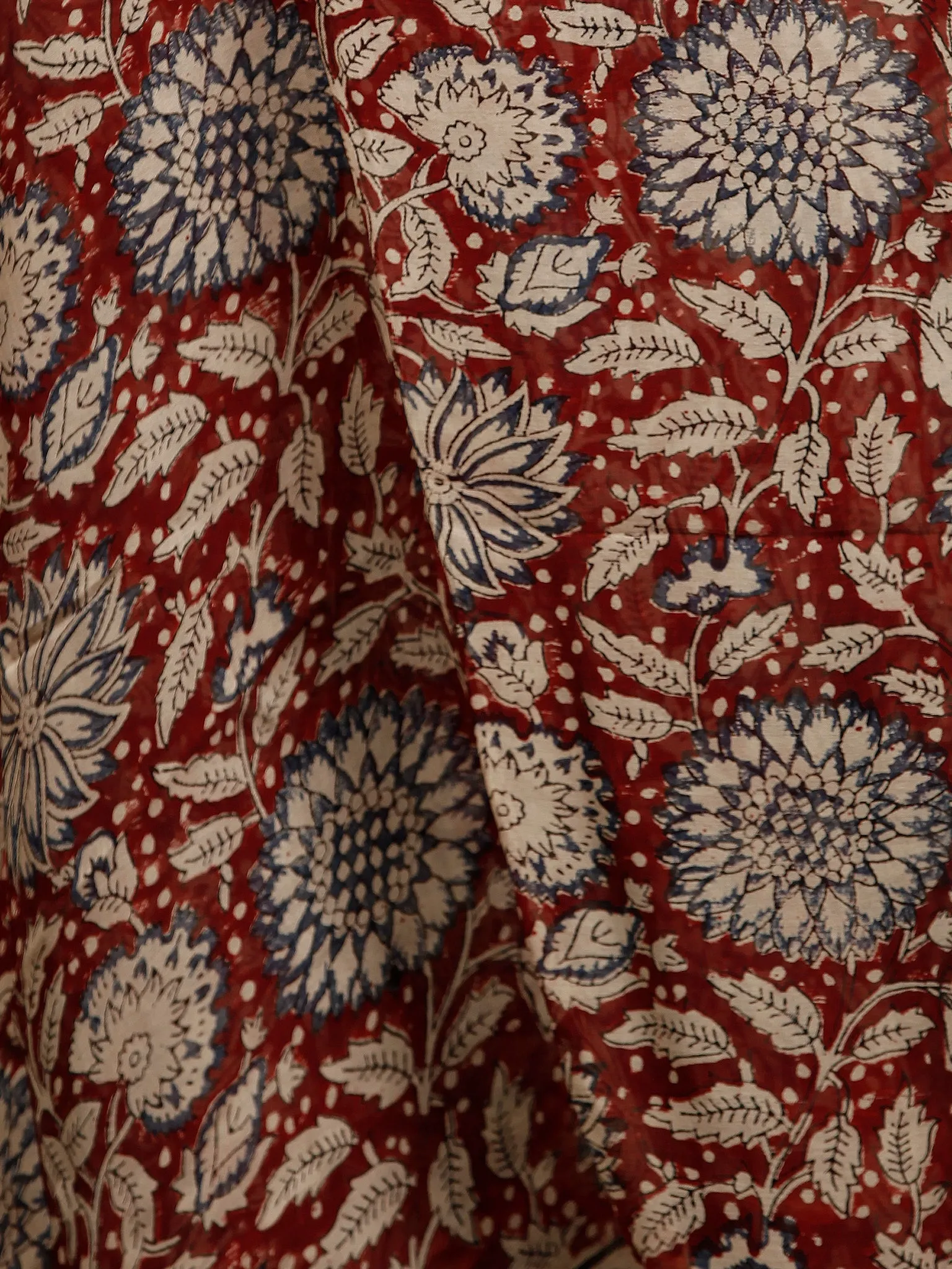 Ivory Black Maroon Grey Hand Block Printed Chiffon Saree with Zari Border - S031703227