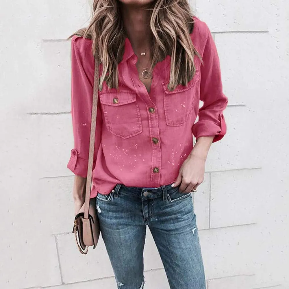Läßige Bluse mit Taschen