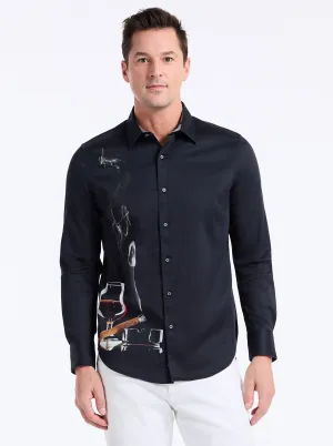 MAN CAVE LONG SLEEVE BUTTON DOWN SHIRT