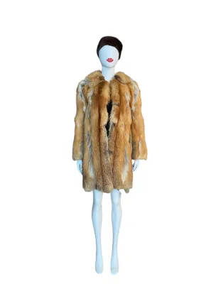 Mid-length Multi-color Vintage Fox Coat