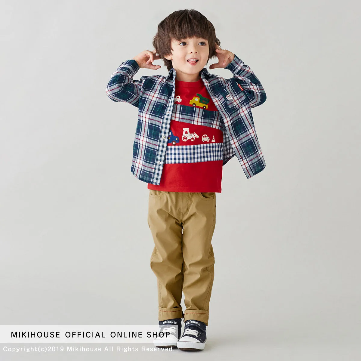 MIKI HOUSE Vehicles Long Sleeve Tee