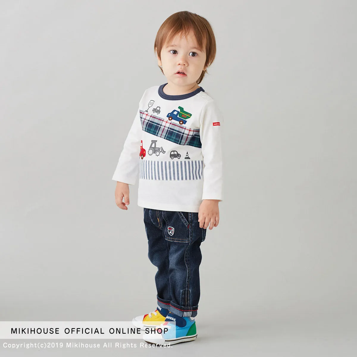 MIKI HOUSE Vehicles Long Sleeve Tee