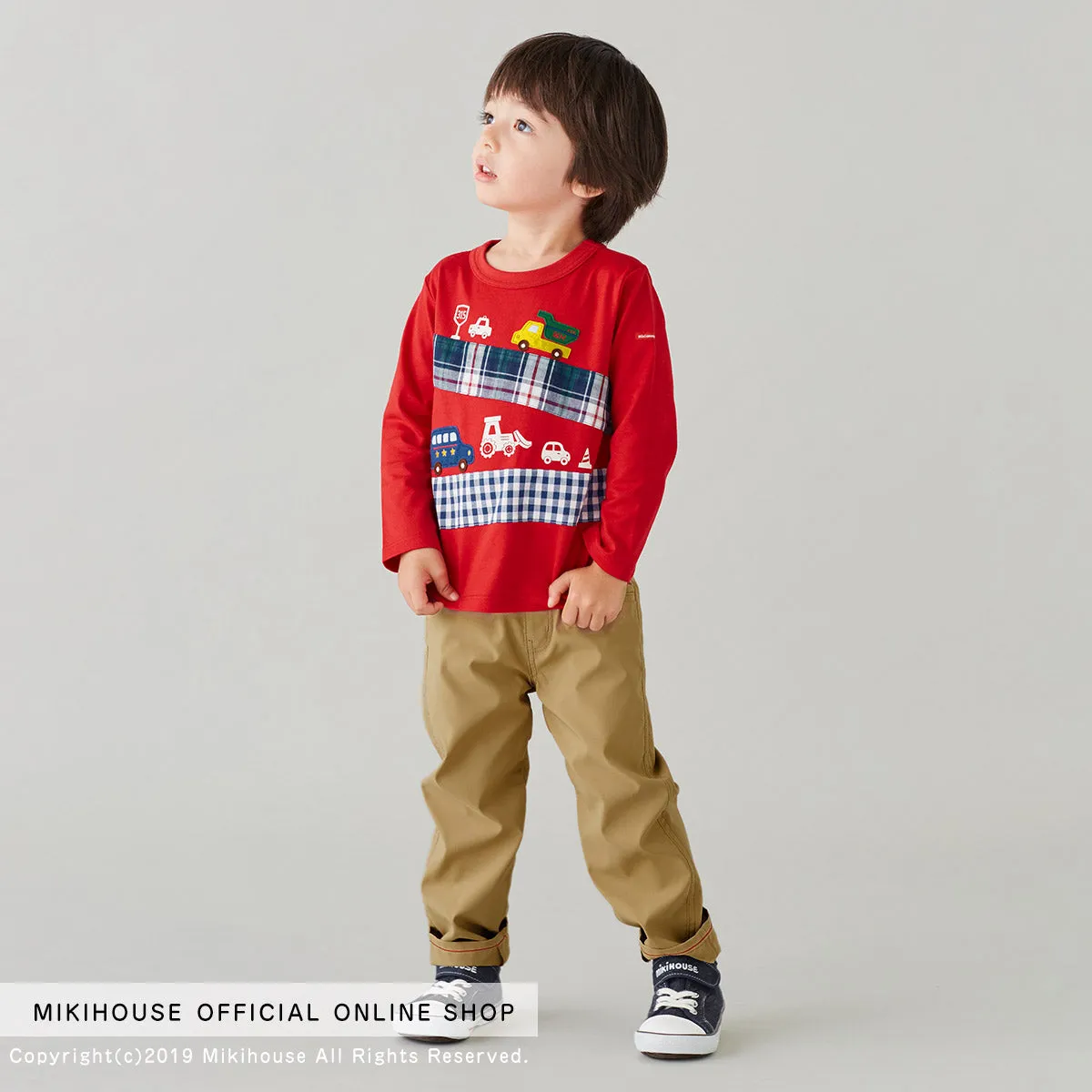 MIKI HOUSE Vehicles Long Sleeve Tee