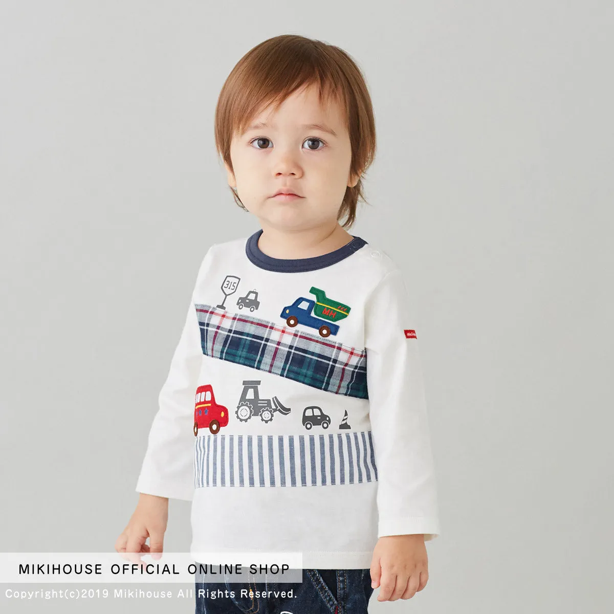 MIKI HOUSE Vehicles Long Sleeve Tee