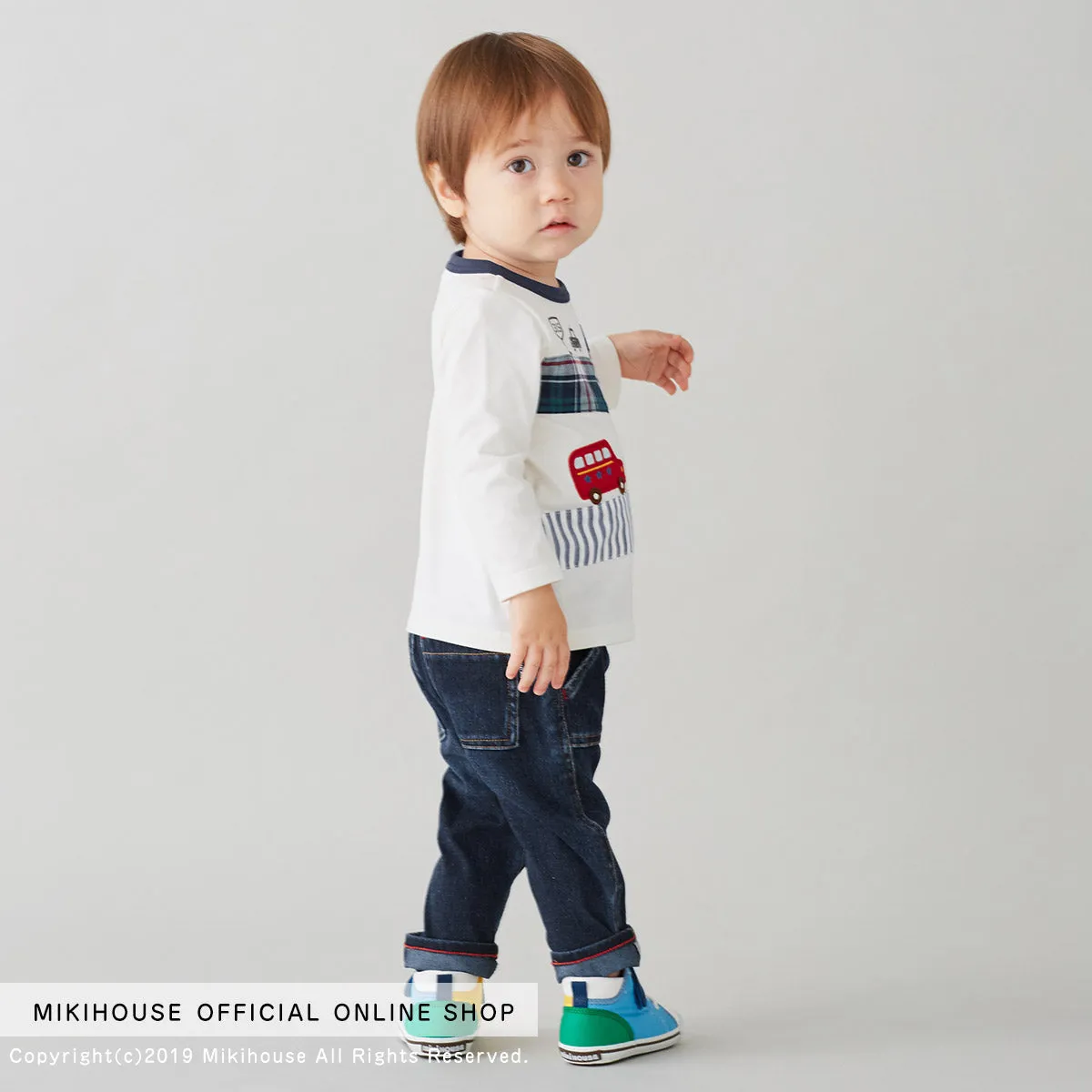 MIKI HOUSE Vehicles Long Sleeve Tee