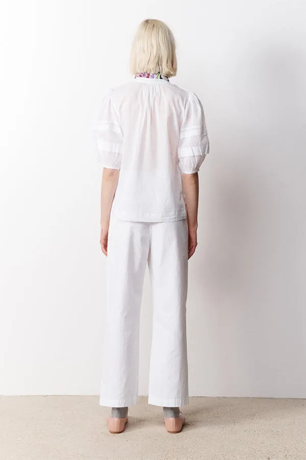 PAMELA WHITE SHORT SLEEVED SHIRT