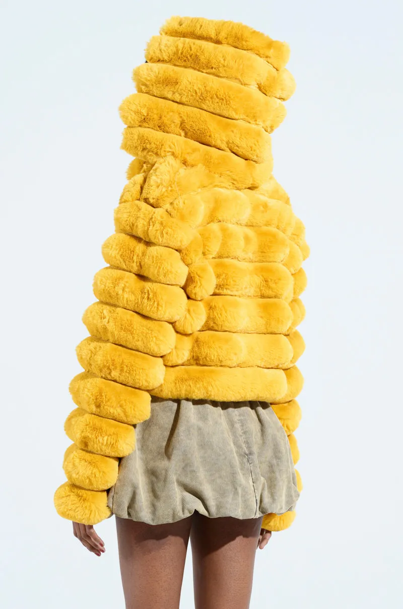 POPCORN FAUX FUR IN YELLOW