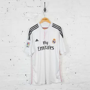 Real Madrid 2014 Home Adidas Football Shirt - White - XL
