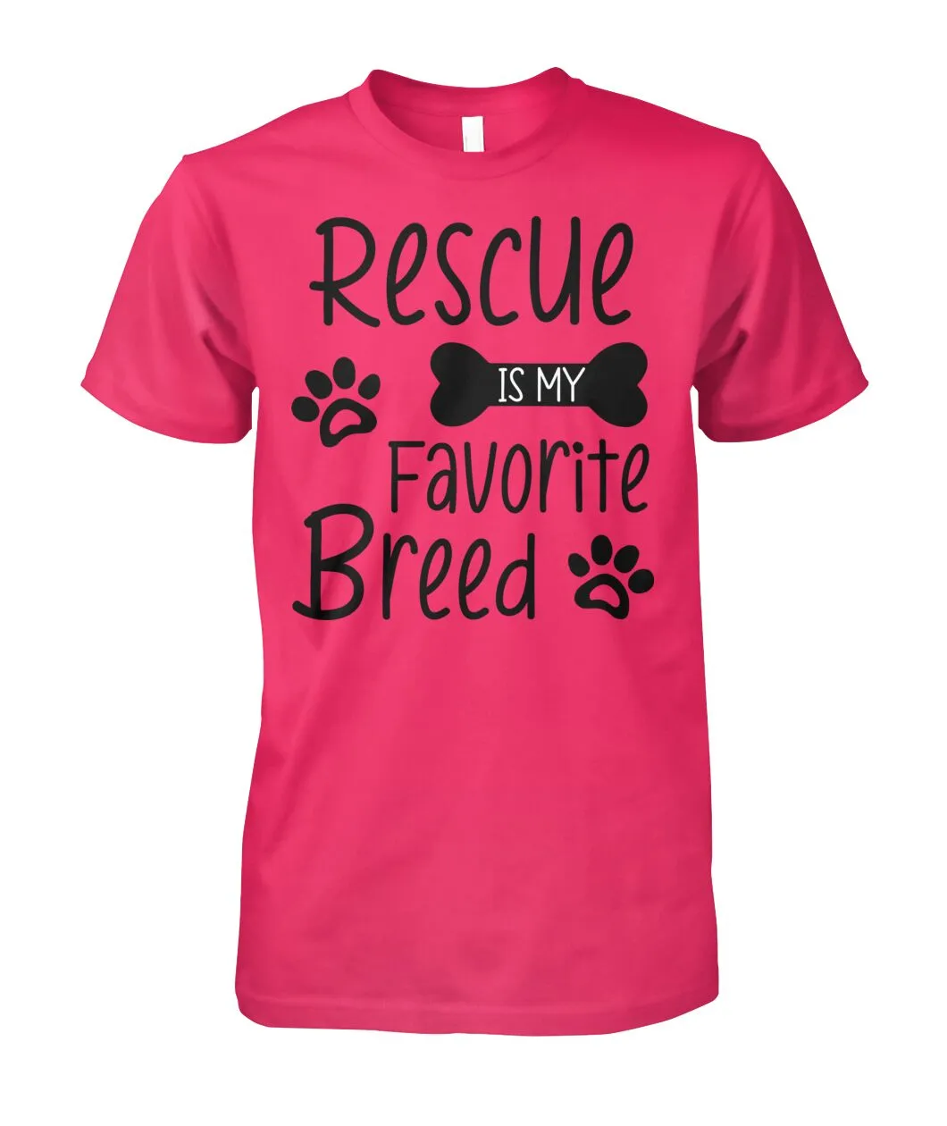 Rescue Is My Favorite Breed Shirt (Black Text)