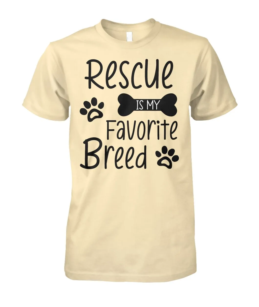 Rescue Is My Favorite Breed Shirt (Black Text)