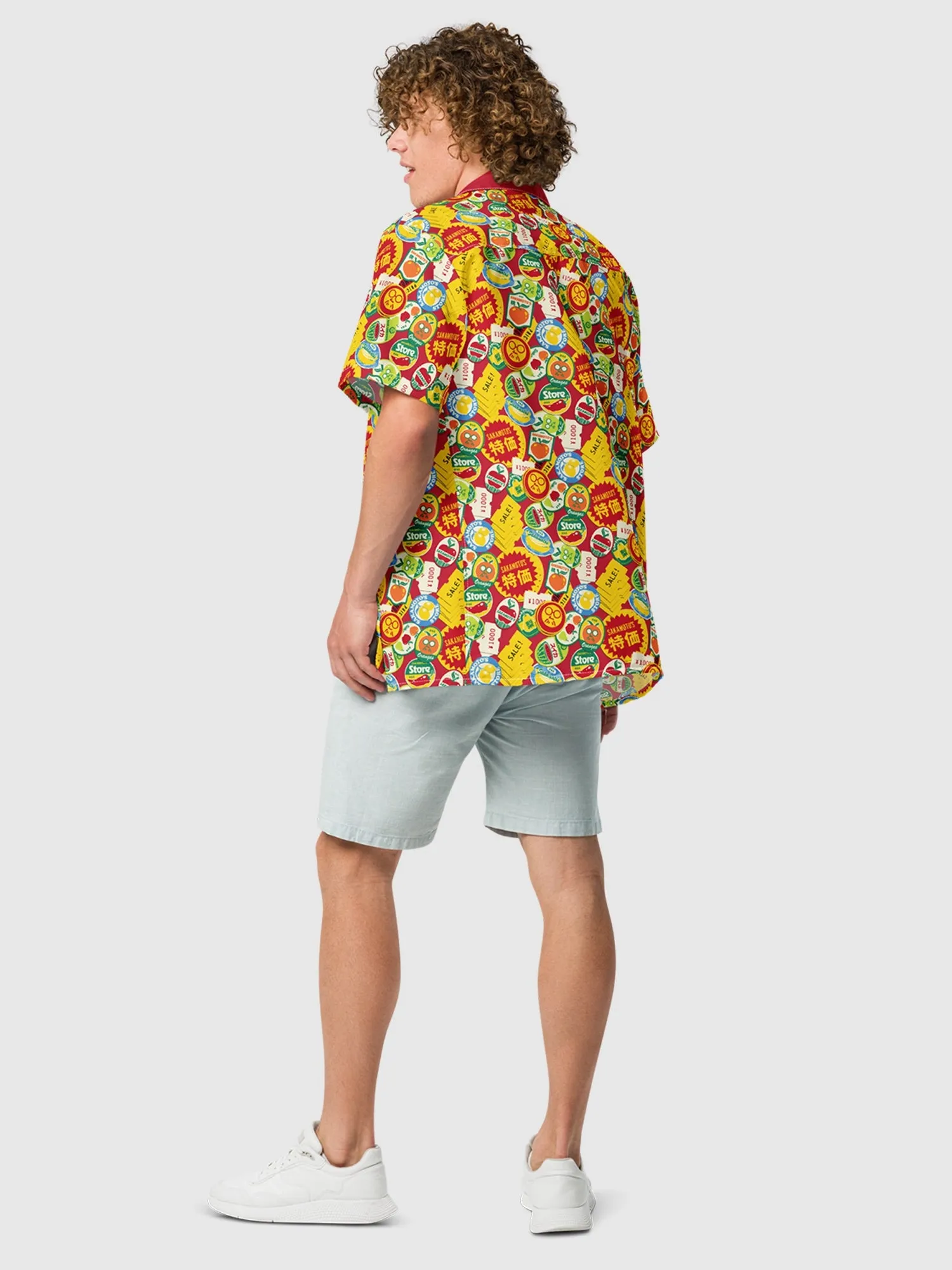 Sakamoto Days Stickers Button Up Shirt