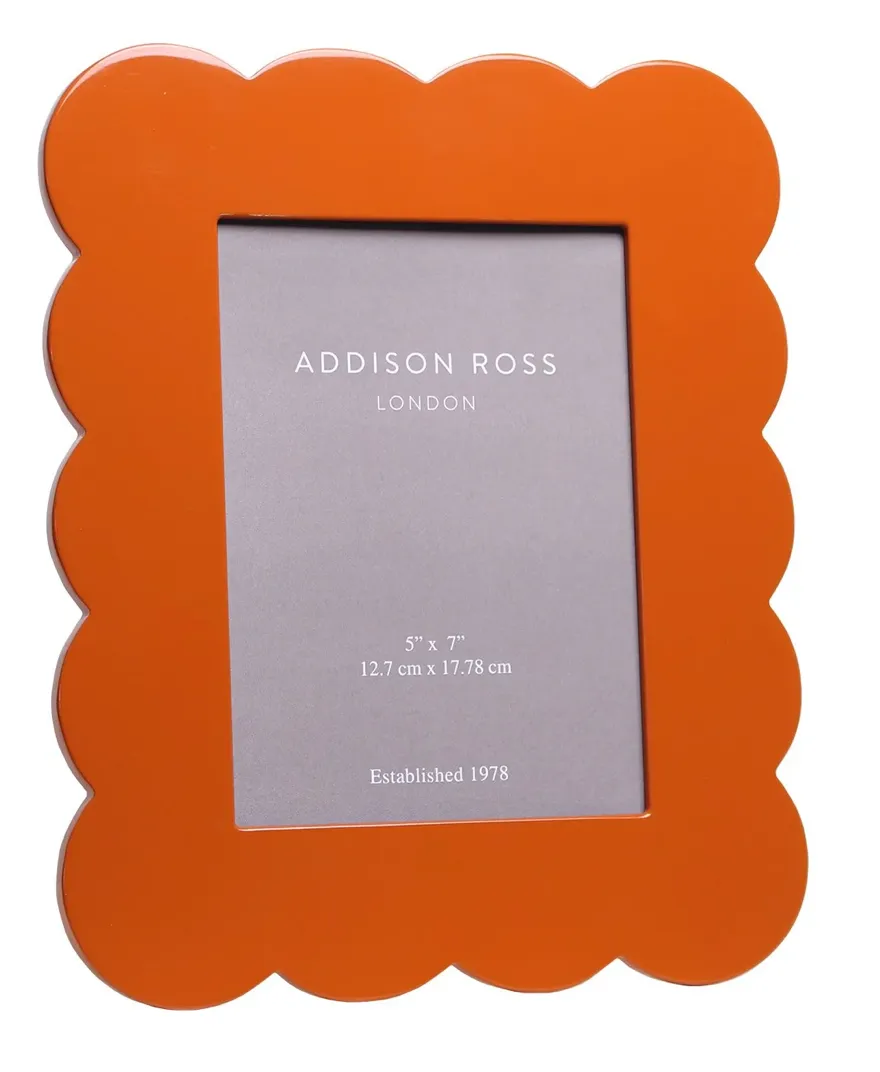 Scalloped Lacquer Picture Frame