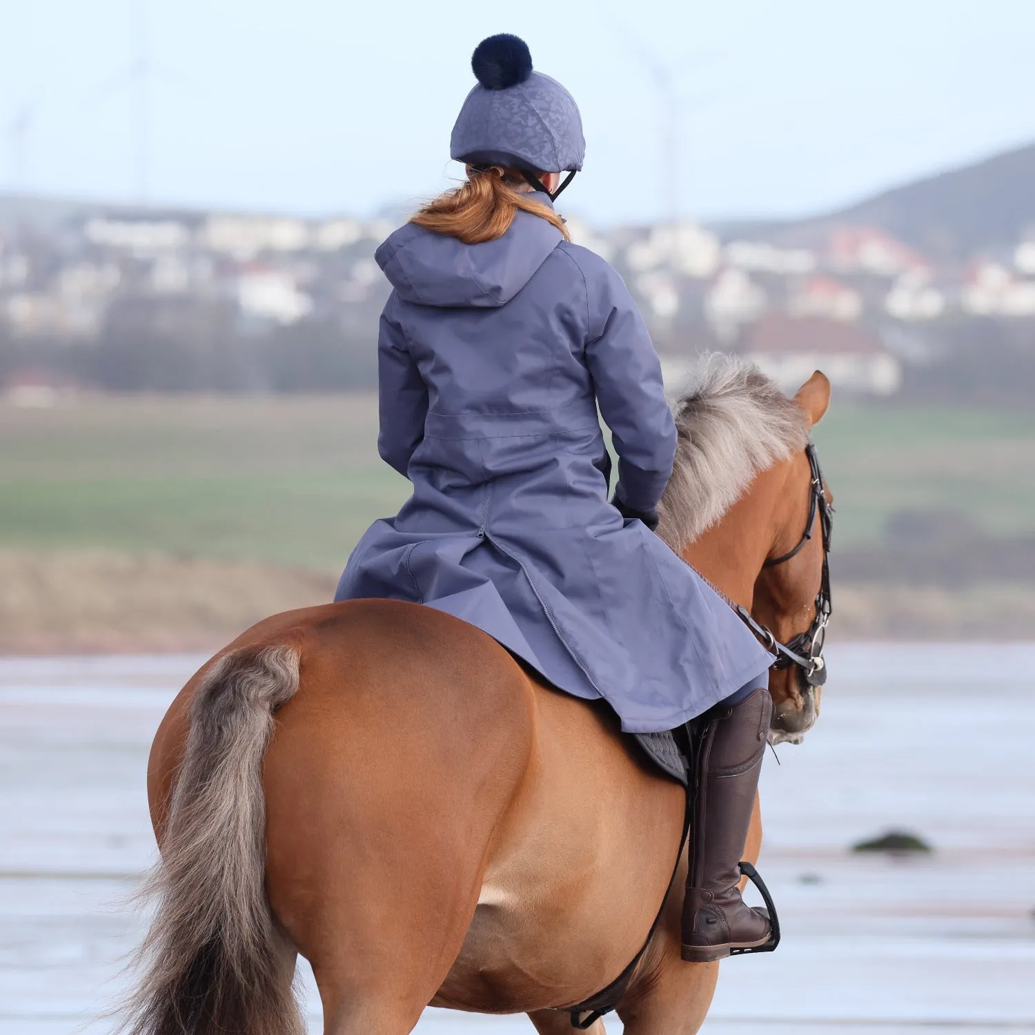 Shires Aubrion Blue Halcyon Mid Length Waterproof Coat