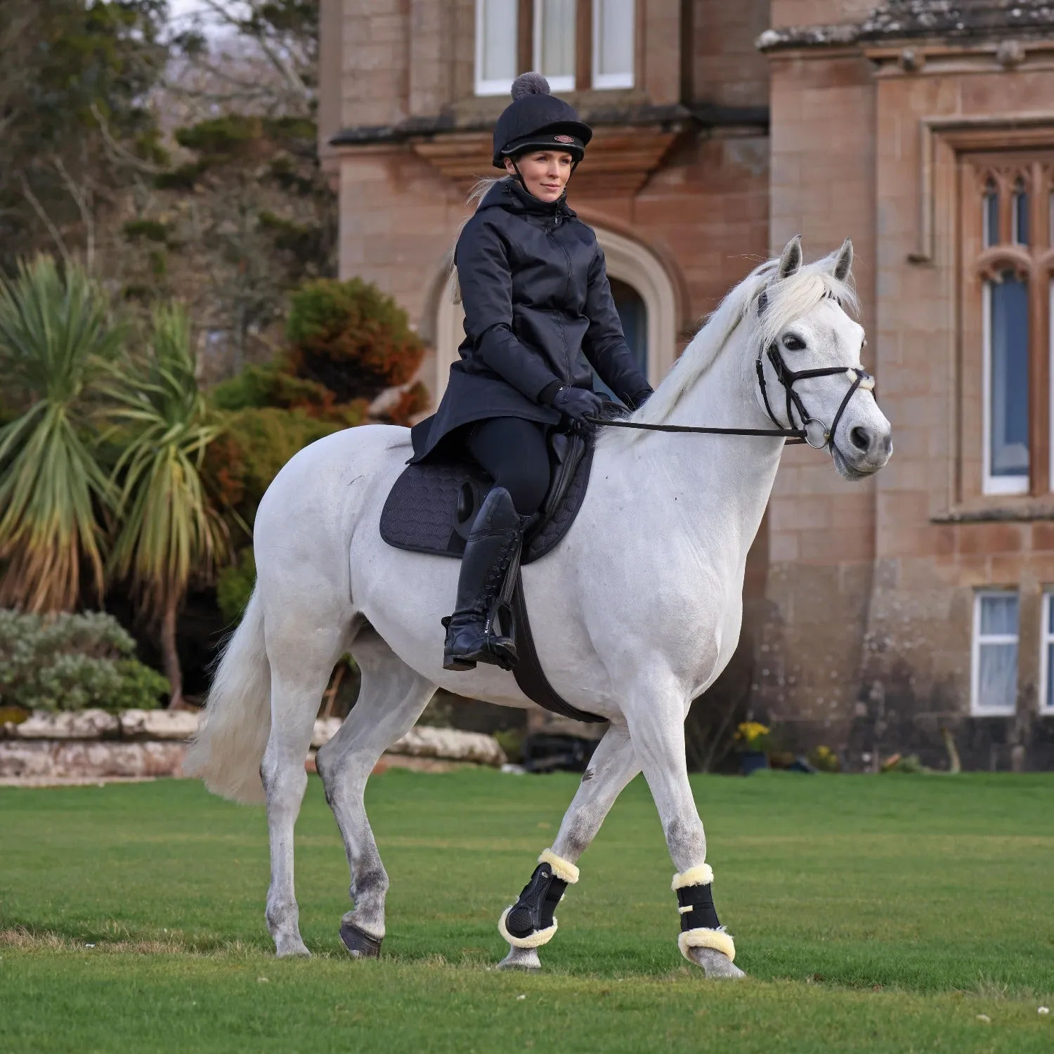 Shires Aubrion Charcoal Halcyon Mid Length Waterproof Coat - UK 10