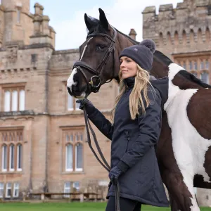Shires Aubrion Charcoal Halcyon Mid Length Waterproof Coat - UK 10
