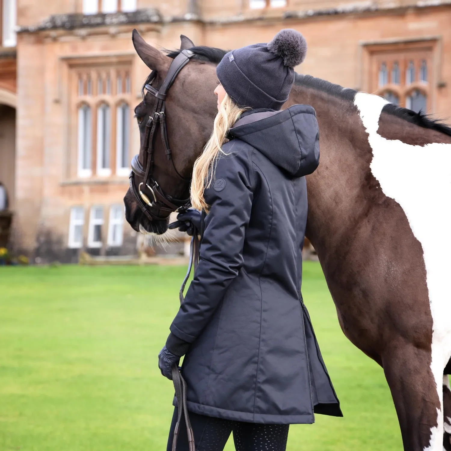 Shires Aubrion Charcoal Halcyon Mid Length Waterproof Coat - UK 10