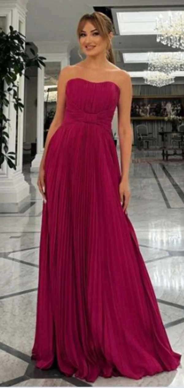 Simple Sweetheart Sleeveless A-line Satin Long Evening Prom Dresses Online, OLP676