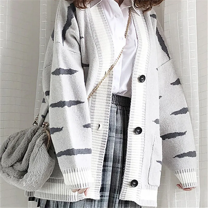 SWEET TIGER CAT SWEATER COAT CARDIGAN UB3395